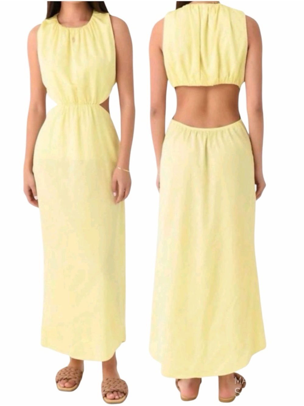 STARK X Rosemary Cutout Maxi Dress in Lemon Women’s Size Medium
